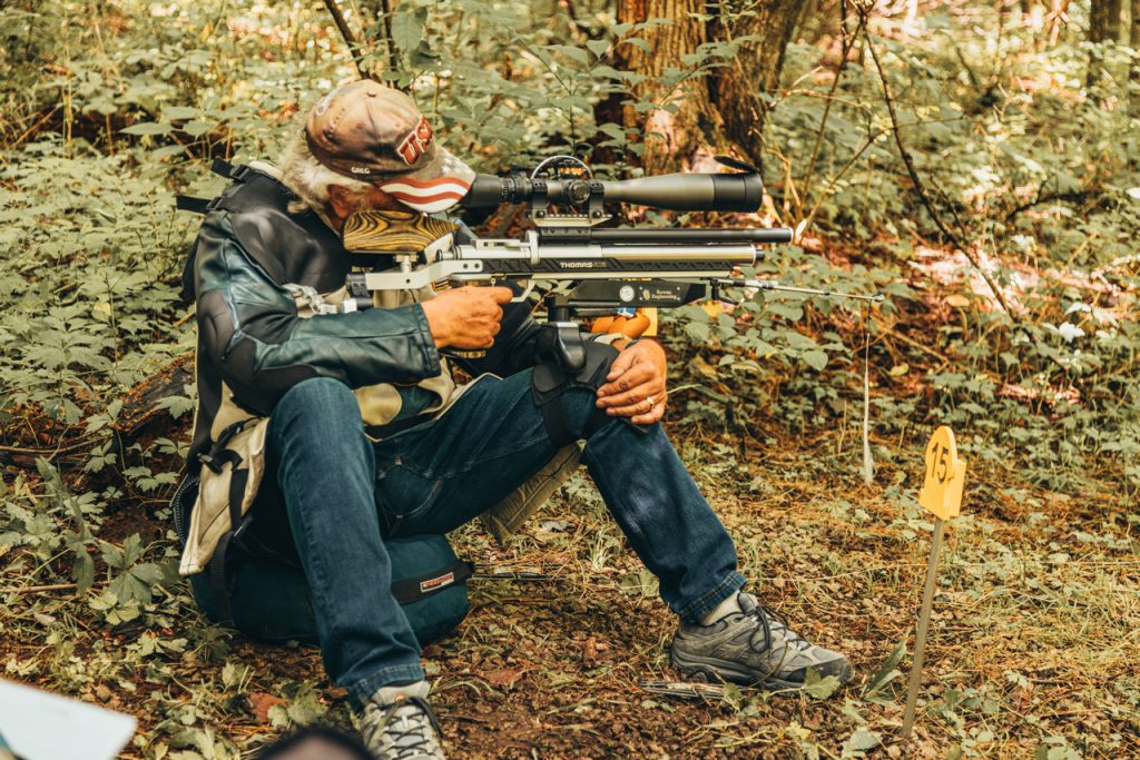 Greg Sauve and his Thomas Carbine, sporting a March Majesta 8-80x scope