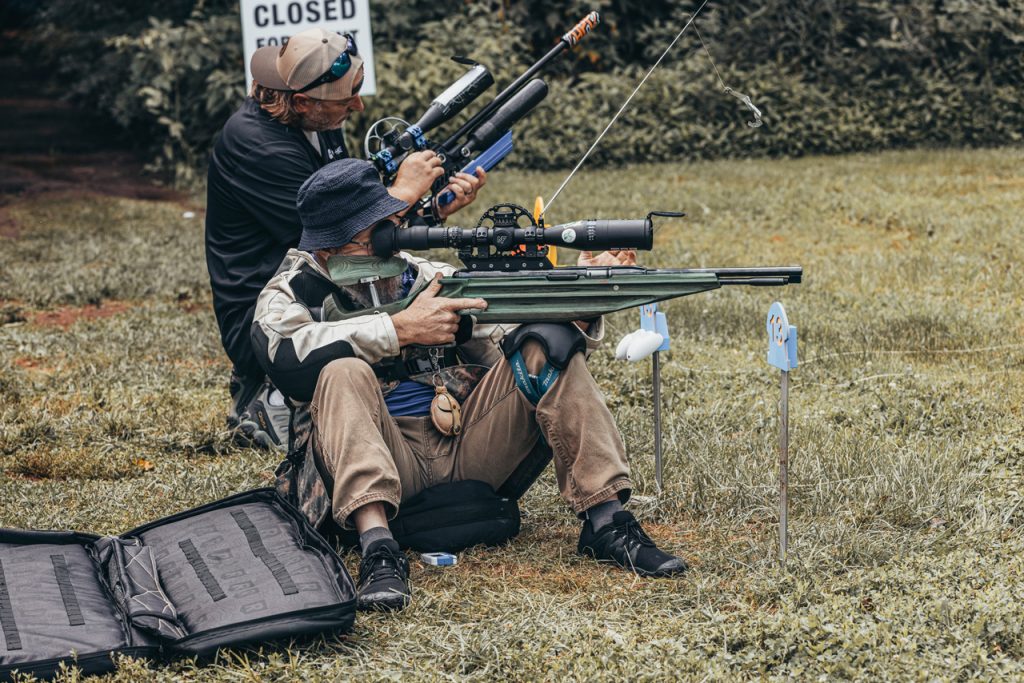 Ken Hughes and his Air Arms TX200 take aim in the field section of the course